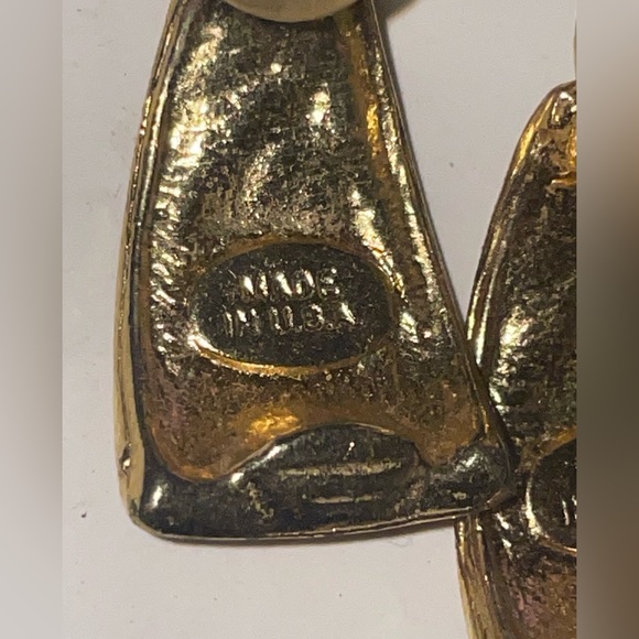 VINTAGE MARKED MADE IN USA ENAMELED EARRINGS - Picture 4 of 5